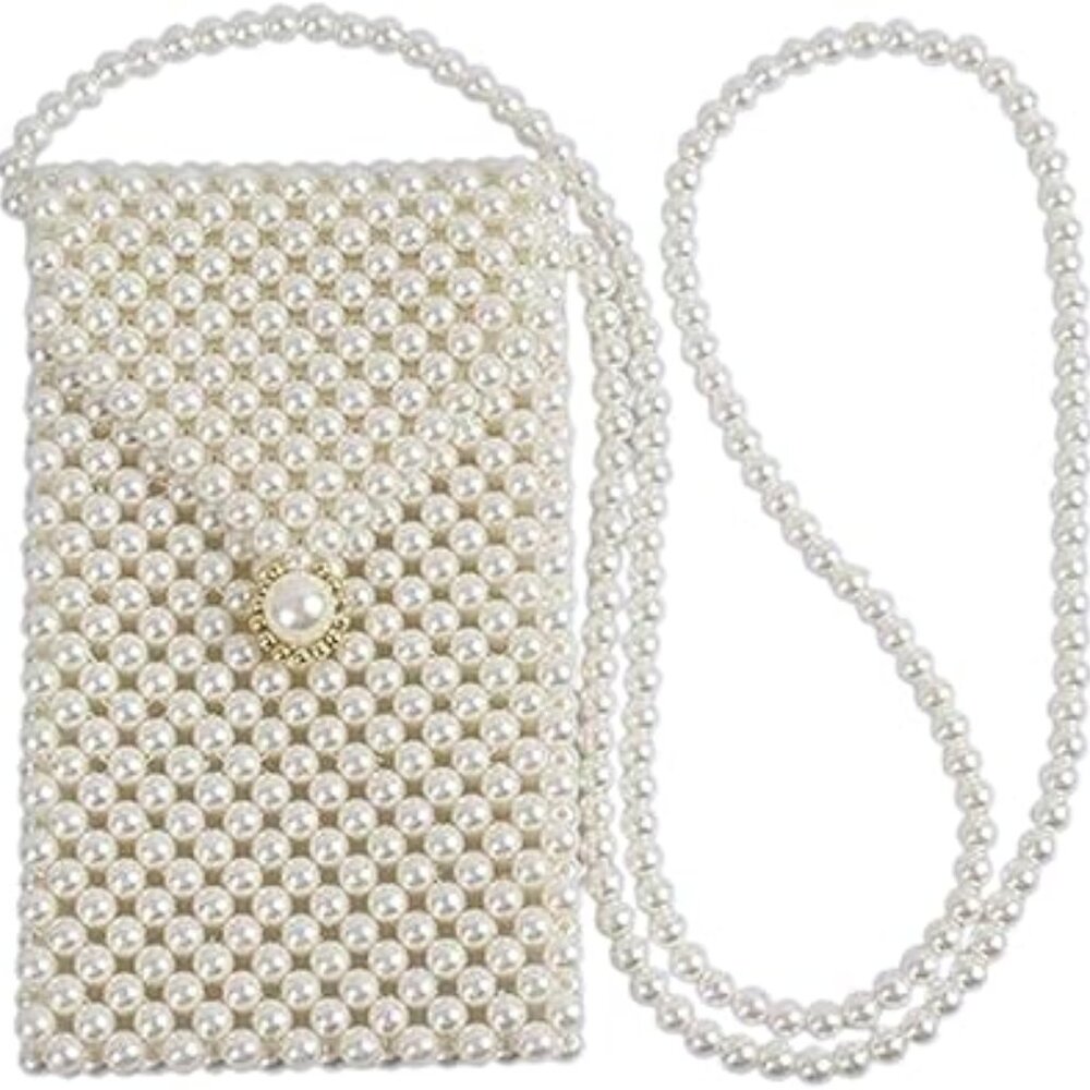 Beautiful Pearl Crossbody Bag Purse for Everyday Party Wedding Holidays Church
